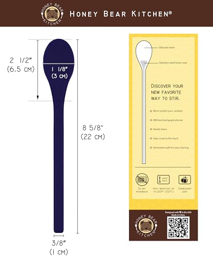 Honey Bear Kitchen Silicone Coffee Tea Drink Stirrer, Set of 2 (Midnight Indigo) - color: Midnight Indigo