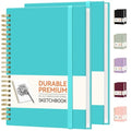 Forvencer 2 Pack Blank Spiral Notebook, 8"x 5.6"Hardcover Sketch Book - color: Blue