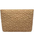 Puffy Quilted Makeup Bag, Cosmetic Bag, Travel Toiletry Organizer Pouch, Clutch for Wom (Khaki Flower) - color: Khaki Flower