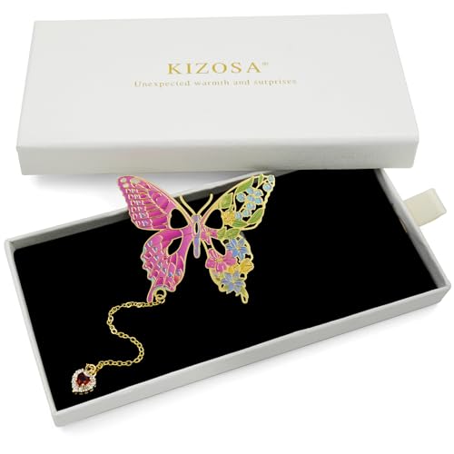 Butterfly Bookmarks for Women,Metal Bookmark,Unique Gifts Book Markers for Women Book Lovers,Teacher Appreciation Gifts,Valentine Mother's Day Christmas New Year Birthday Gift (02-Pink) - color: 02-pink