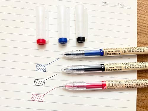 12 Pcs 0.5mm 3Color Gel Ink Pen Japanese Stationery Extra Fine Chinese Ballpoint Pen for Office School Korean Stationery Supply - color: 12Count-3 Color Ink-0.5mm