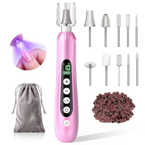 Electric Nail File Drill, 3000MAH Cordless Electric Nail Drill, Rose Pink