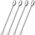 GLAMFIELDS 12-Inch Long Handle Mixing Spoons, Iced Teaspoons, Ice Cream Spoon, Stainless Steel Cocktail Stirring Spoons, Set of 4
