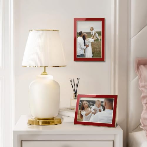 eletecpro 4x6 Enamel Picture Frame with Real Glass Cover, Red, 2-Pack - color: Red, size: 4x6