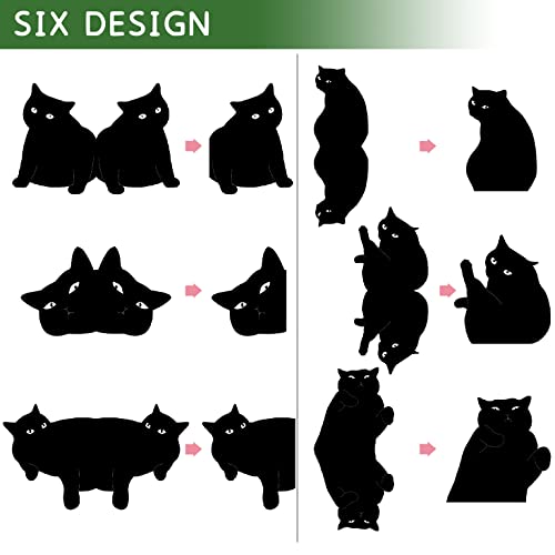 Yasest Magnetic Bookmarks - 6 Pcs Bookmarks Black Cat Gifts for Book Lovers - style: B