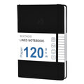 Nextnoid Hardcover Lined Journal Notebook - 120 GSM Thick Paper, Medium A5-256 Pages - Perfect For Writing, Journaling and Note-Taking (Black, Ruled) - color: Black, style: Lined 256 Pages
