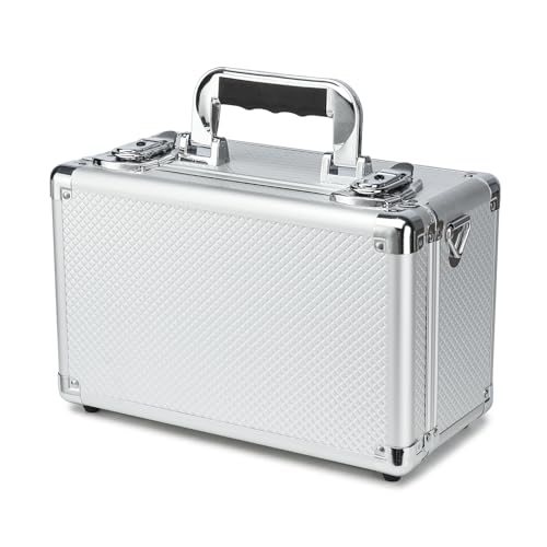 Lockable Trading Sports Card Case Storage Box Holder Organizer - color: Silver, size: Small