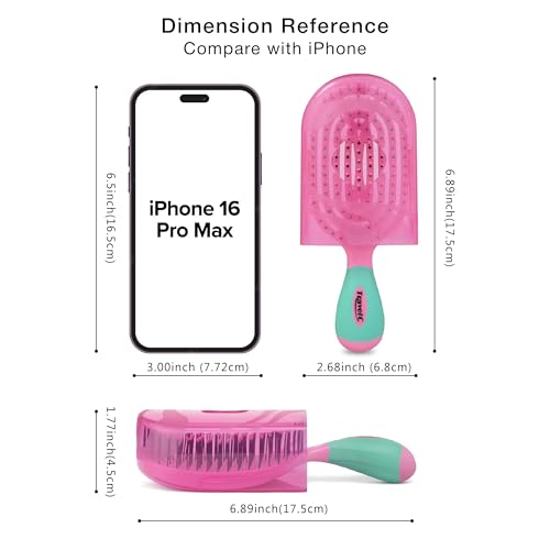 NuWay TravelC Scalp Care Hair Brush with Patented Travel Case – Vented Hair Brush for Scalp Massage, Blow-Dry Styling, Wet & Dry Hair, All Hair Types (Bubblegum Pink) - color: Bubblegum Pink
