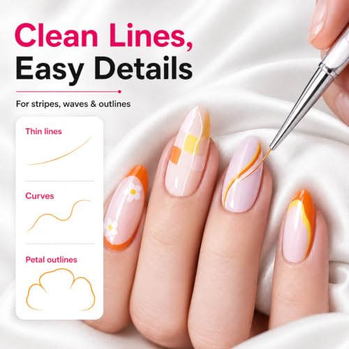 Beetles Nail Art Brushes 8pcs – Crystal Nail Art Tools Double-headed - color: F-Multicolor-8