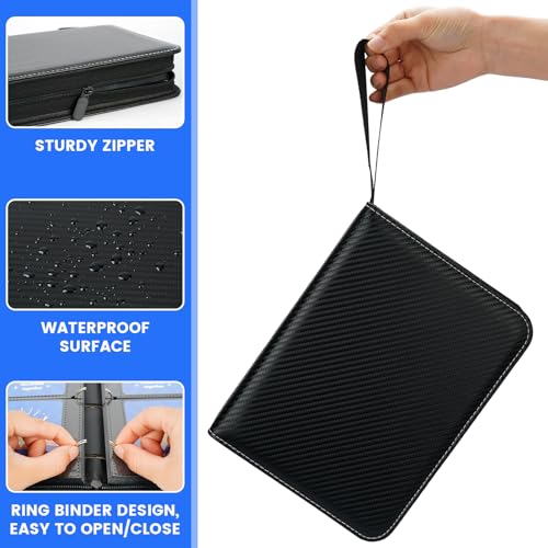 4 Pocket Trading Card Binder, Holds 400 Cards, Black