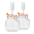 JILLMO 32 oz Glass Fermentation Jar Kit with Airlock, 2 Pack
