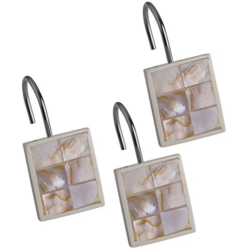 Creative Scents Milano Shower Curtain Hooks Decorative | Set of 12 - style: Shower Curtain Hooks
