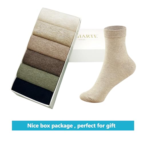 MAGIARTE Womens Mini Crew Cotton Socks,6 Pairs - color: Color#05