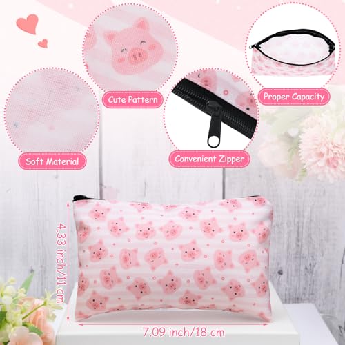 Eaasty 20 Pieces Pink Pig Gift Set Sticky Notes with Piggy Pens, Pencil Bags Makeup Bags, 3 x 4 Inches Cute Note Pads, Funny 1.0 mm Ballpoint Pens, Office Supplies for Women - style: Pink Pig
