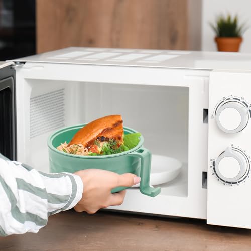 2 Sets 40 oz Microwave Ramen Bowl with Handles, Green,Blue - color: Green,Blue