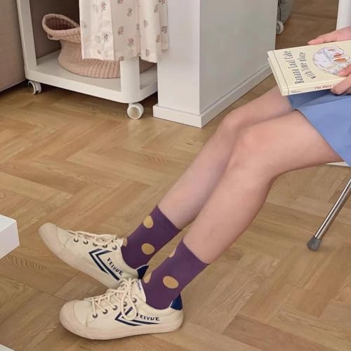 OTAODKA Cute Cotton Socks for Women Novelty Ankle Athletics Sock - color: 5 Pack Dots