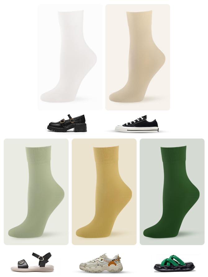FGZ Women's Crew Socks 5 Pairs Soft Combed Cotton,Breathable Everyday Casual Socks for Women - color: 06-mix Color06, size: 9-11