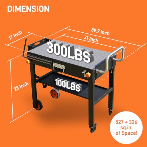 Grill Table for Blackstone 17/22 inch Griddle - color: Black-with Cover