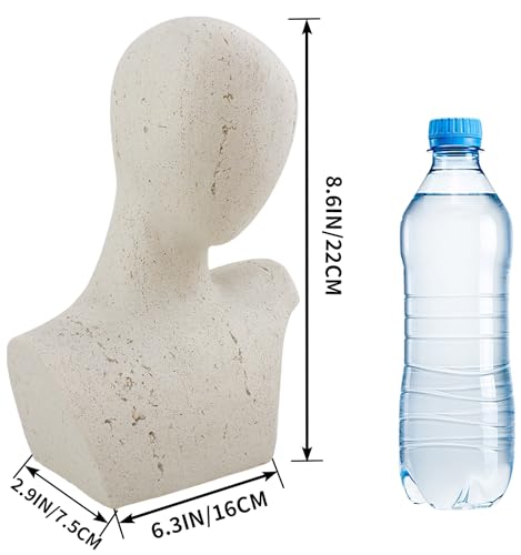 Large Size Abstract Home Decor Living Room Coffee Table Decor, No Face Thinker Statue Accents for Shelf, Modern White Textured Art Statue, Resin Sculpture Figurines for Bookshelf Desk Bedroom Office
