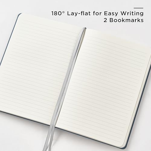 &And Per Se Lined Journal and Pen Set (3 Packs), A5 Leather Hardcover Notebook with Pen & Stationary Set, 160 Pages 100GSM Thick Ruled Paper Journal for Business Work Writing (Dark Blue) - color: Dark Blue