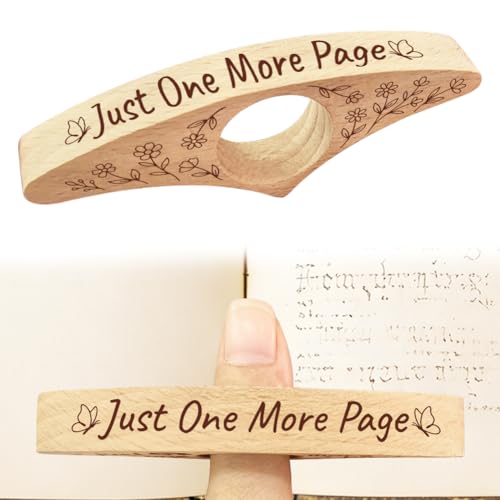 Book Page Holder, Handmade Beech Wooden Thumb Book Holder for Reading, Ideal Reader Gifts & Reading Accessories Gifts for Women Reading Lovers - color: Flower