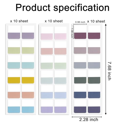 Potanro 360Pcs Sticky Book Tabs,Colorful Book Index Tabs for Notebook - style: Sticky note D