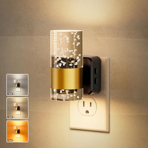 JandCase Night Lights Plug into Wall, Color Changing Night Light - color: Gold-3CCT, size: 1 Pack