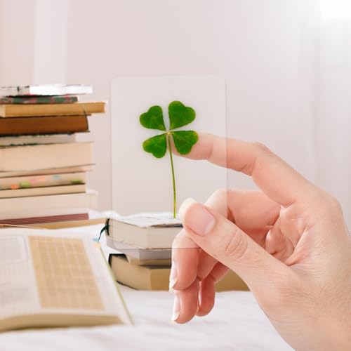 Real Four Leaf Clover Bookmark, Elegant 4 Leaf Clover Charm, Perfect Gift for Book Lovers, Preserved Four Leaf Clover in Laminated Bookmark (gray-1pack) Made in Korea - size: gray-1pack