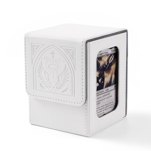 Venssu Angel Themed MTG Deck Box with Commander Display (White and Grey) - color: Angel