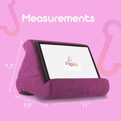 Flippy Original Tablet Pillow Stand & iPad Holder, Gift for Book Lovers & Readers, Multi-Angle Stand with Storage for Lap, Desk & Bed, Compatible with Kindle, Fire, iPad & Samsung, Orchid You Not - color: Orchid You Not 4.0