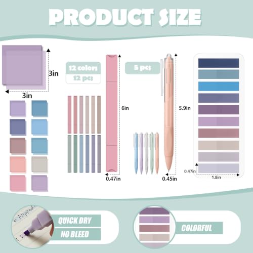 Jutom 38 Pcs Book Annotation Kit for Bible Study, Purple Series, Square - color: Purple Series
