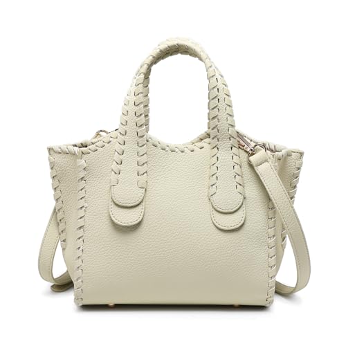 JEN & CO. Marla Whipstitch Satchel Bag, Crossbody Shoulder Purse for Women - color: Pale Pistachio