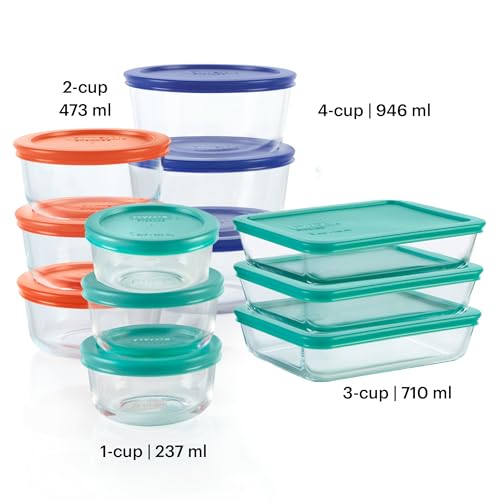 Pyrex Simply Store (12-Pack) Glass Food Storage Containers Set - size: 12 Pack