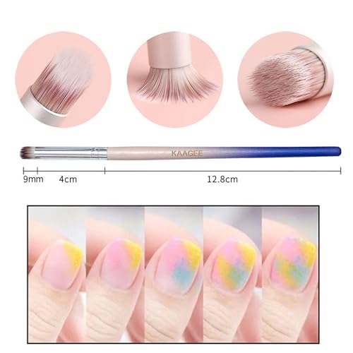 6Pcs Ombre Nail Brush Nail Art Brushes Nail Ombre Brush Nail Gradient Painting Pen Ombre Brush for Gel Nails Acrylic Manicure Brush Nail Art Tools - color: Mix Ombre Brush
