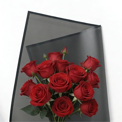 CCIJESW 20 Sheets Flower Bouquet Wrapping Paper Flora Packaging Blakc-2 - color: 019-Transparent Black