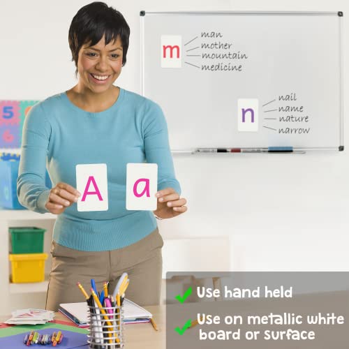 Attractivia Magnetic Big Alphabet ABC Flash Cards - 52 Sturdy Uppercase & Lowercase Large Letters, Colored - for Classroom Teachers, Homeschool, ESL, Kids and Adults - style: Colored Uppercase & Lowercase