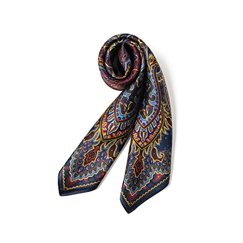 100% Mulberry Silk Scarf - 25.6" Square Neckerchief & Headscarf Gift Packed - color: Deep Coffee