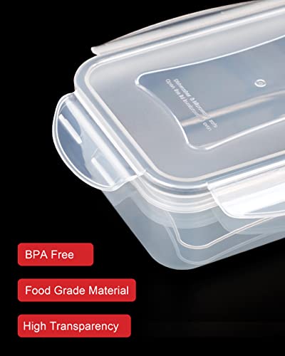 FOOYOO 56 Pcs Large Food Storage Containers Set with Lids (28 Containers + 28 Lids), Airtight Plastic Storage Containers for Pantry & Kitchen Organization, BPA-Free, Leak-Proof - color: Transparent - 56 Pcs