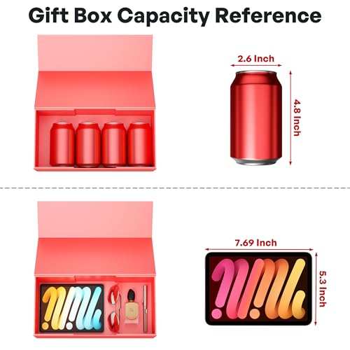 RYDDOY Red Gift Box, 12x6x4'' Gift Boxes with Lids for Presents - color: Red, size: 12 x 6 x 4 Inch