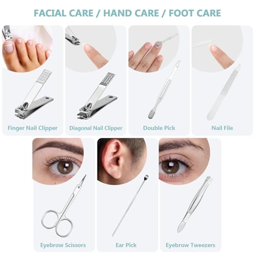 12 Set Mini Manicure Bulk, 7 in 1 Nail Clipper, Green - color: Green