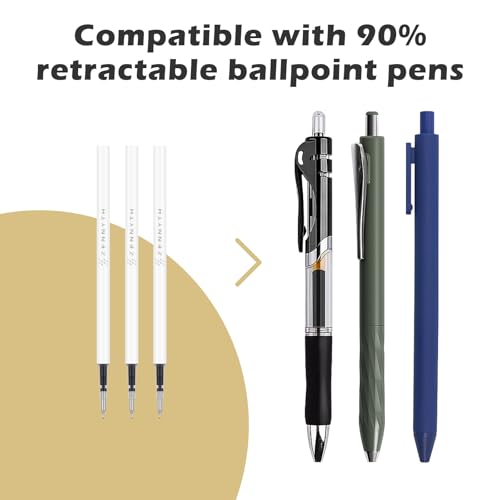 Ddaowanx 10 Pieces Gel Ink Pen Refills,Fine Point 0.5mm Tip Black Ink - color: 10 Pcs Gel Pen Refills