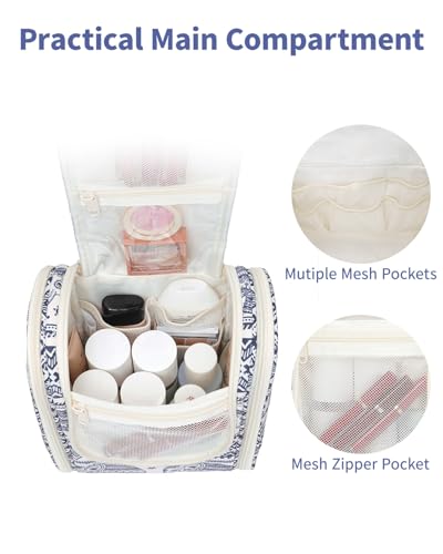 Narwey Hanging Travel Toiletry Bag for Women, Cosmetic Makeup Bag - color: B-Elephant, size: Medium