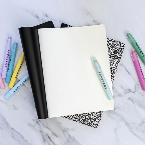 PAPERAGE Soft Cover Blank Journal Notebook, 2 Pack, (Navy), 100 Pages, Large 7.5 inches x 9.5 inches, Ideal for Sketch Book, Note Taking & Travel Journal - color: Navy, style: Plain 100pgs (2 Pack)
