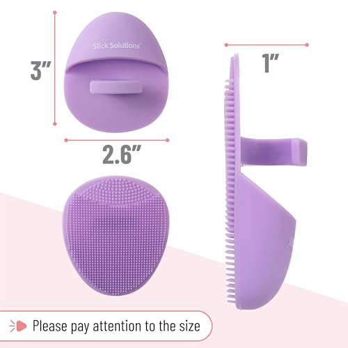 Slick- Silicone Facial Cleansing Brush, 4 Pack, Silicone Face Scrubber Exfoliator, Face Exfoliator Scrubber, Facial Scrubber for Face Cleanser Brush, Exfoliating Face Scrubber, Face Brush - color: Blue\pink\purple\orange