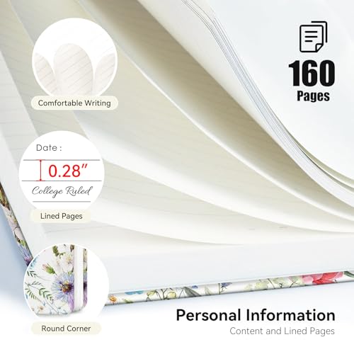 Lined Spiral Journal Notebook for Work A5, 160 Pages, Flower - color: Flower