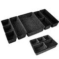 Felt Desk Drawer Organizer, 8pcs Shallow Storage Trays Bins, Office Accessories Box Inserts College Jewelry & Makeup Boxes Containers(Black) - color: Black