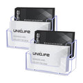 Uniclife 2 Pack Acrylic Business Card Holder for Desk, 120 Card Capacity - color: 2 Slot, size: 2 Pack