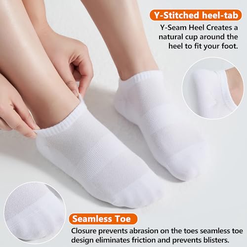 ATBITER 12 Pairs Ankle Socks Womens/Men Thin Low Cut No Show Athletic Socks - color: 12 Pairs White, size: Medium