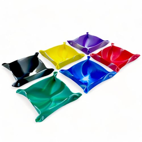 Luck Lab Board Game Token Trays, 6-Pack Folding Silicone Swirl Color Bowls