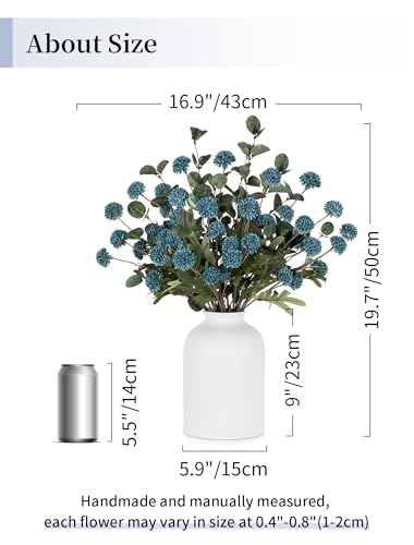 BLOSMON Dusty Blue Flowers, Fake Mums Centerpieces Table Decorations - color: Dusty Blue